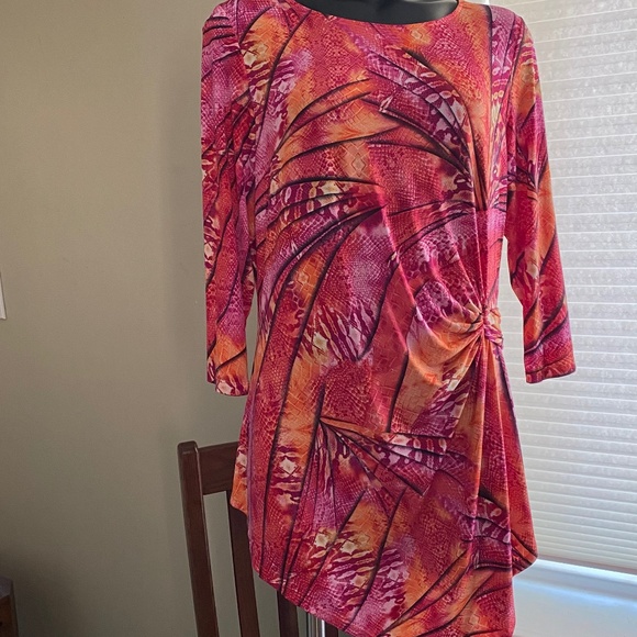 Nygard Bold Print Tunic Top Size L Asymmetrical - Picture 1 of 10